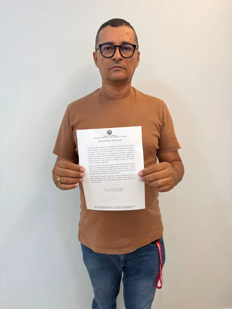 Pioneirismo e zelo com a população e o meio ambiente: prefeito Onildo anuncia coleta de lixo na zona rural a partir de 2026